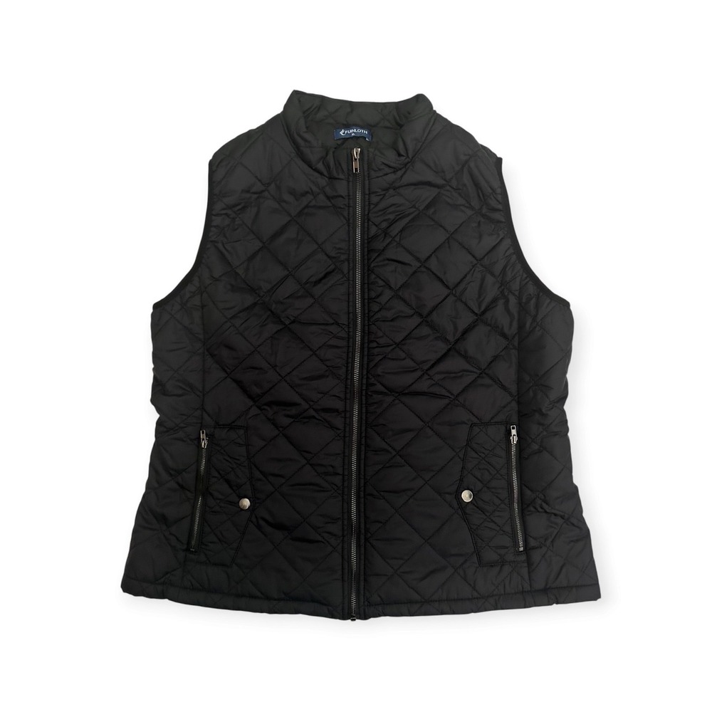 Fuinloth Quilted Puffer Vest Black XL Women